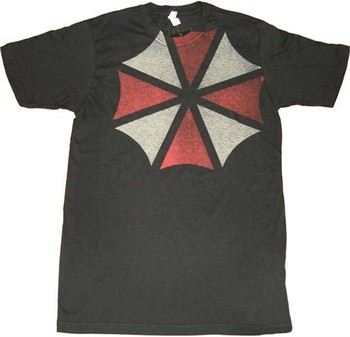 Resident Evil Over The Shoulder Umbrella Corporation Logo T-Shirt