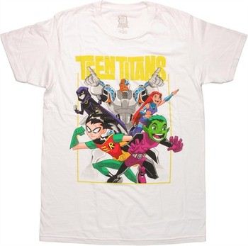 DC Comics Teen Titans Animated Group T-Shirt Sheer