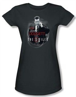 X-Files Shirt Juniors Doggett Charcoal Tee T-Shirt