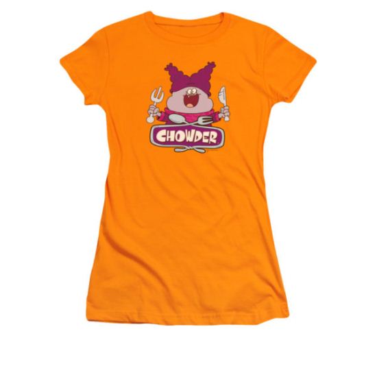 Chowder Shirt Logo Juniors Orange Tee T-Shirt