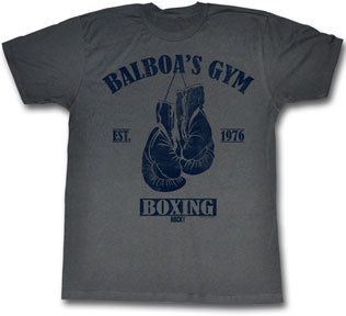 Rocky Balboa Balboa's Gym Boxing Gloves 1976 Adult Gray T-Shirt