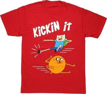 Adventure Time Kickin' It Finn Left Jake Right T-Shirt