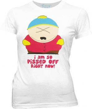 South Park So Pissed Off Right Now Cartman White Juniors T-shirt