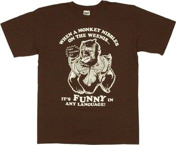 Hangover 2 Monkey Nibbles on Weenis Funny in Any Language T-Shirt