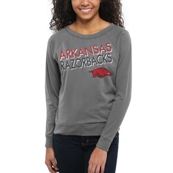Arkansas Razorbacks Women's Crazy Love Boat Neck Long Sleeve T-Shirt – Charcoal