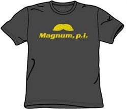 Magnum PI T-shirt The Stache Adult Charcoal Tee Shirt