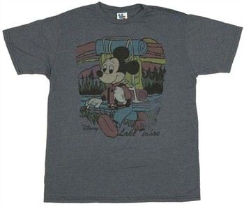 Disney Mickey Mouse Hiking Lake Tahoe T-Shirt Sheer by JUNK FOOD