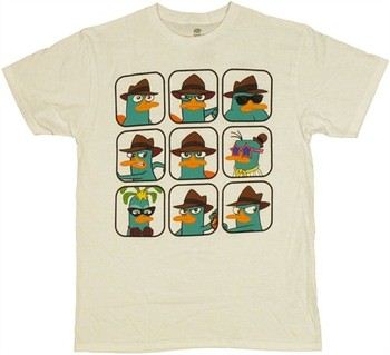 Phineas and Ferb Perry Disguise Collage T-Shirt Sheer